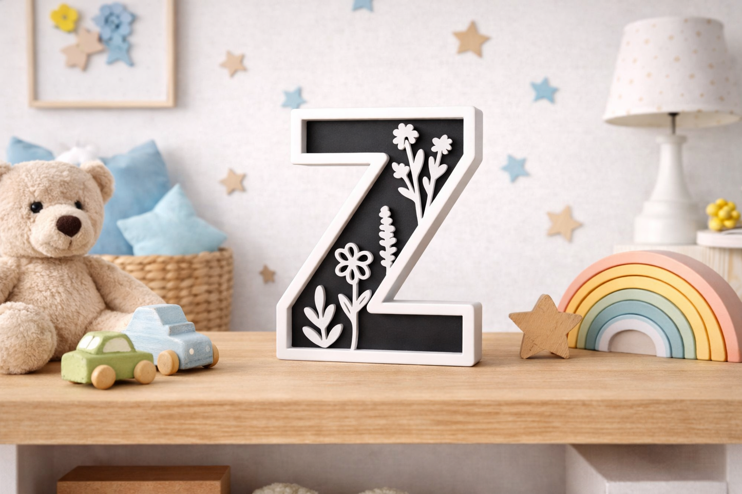 Lettere 3D Personalizzate Floreali – Iniziali Decorative stile floreale