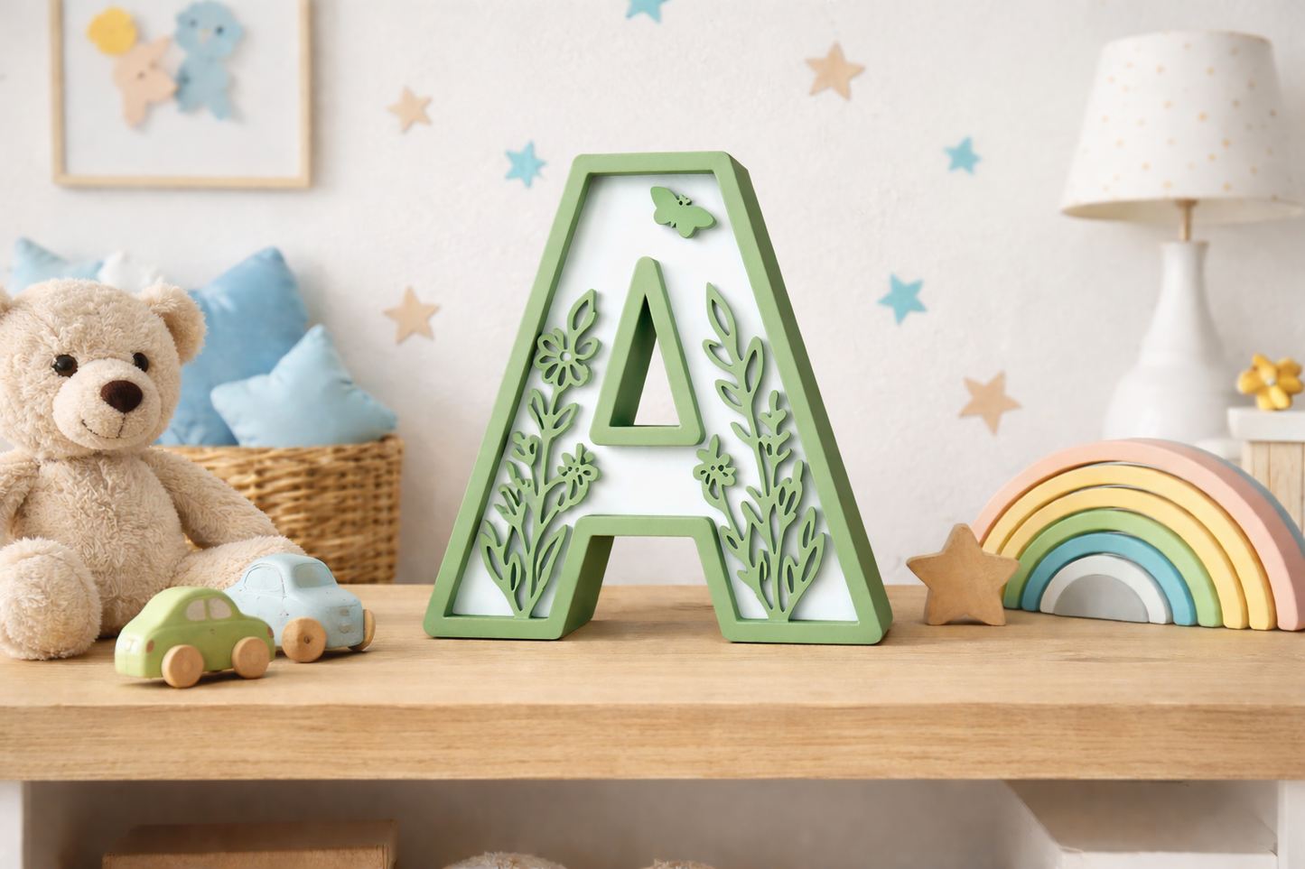 Lettere 3D Personalizzate Floreali – Iniziali Decorative stile floreale