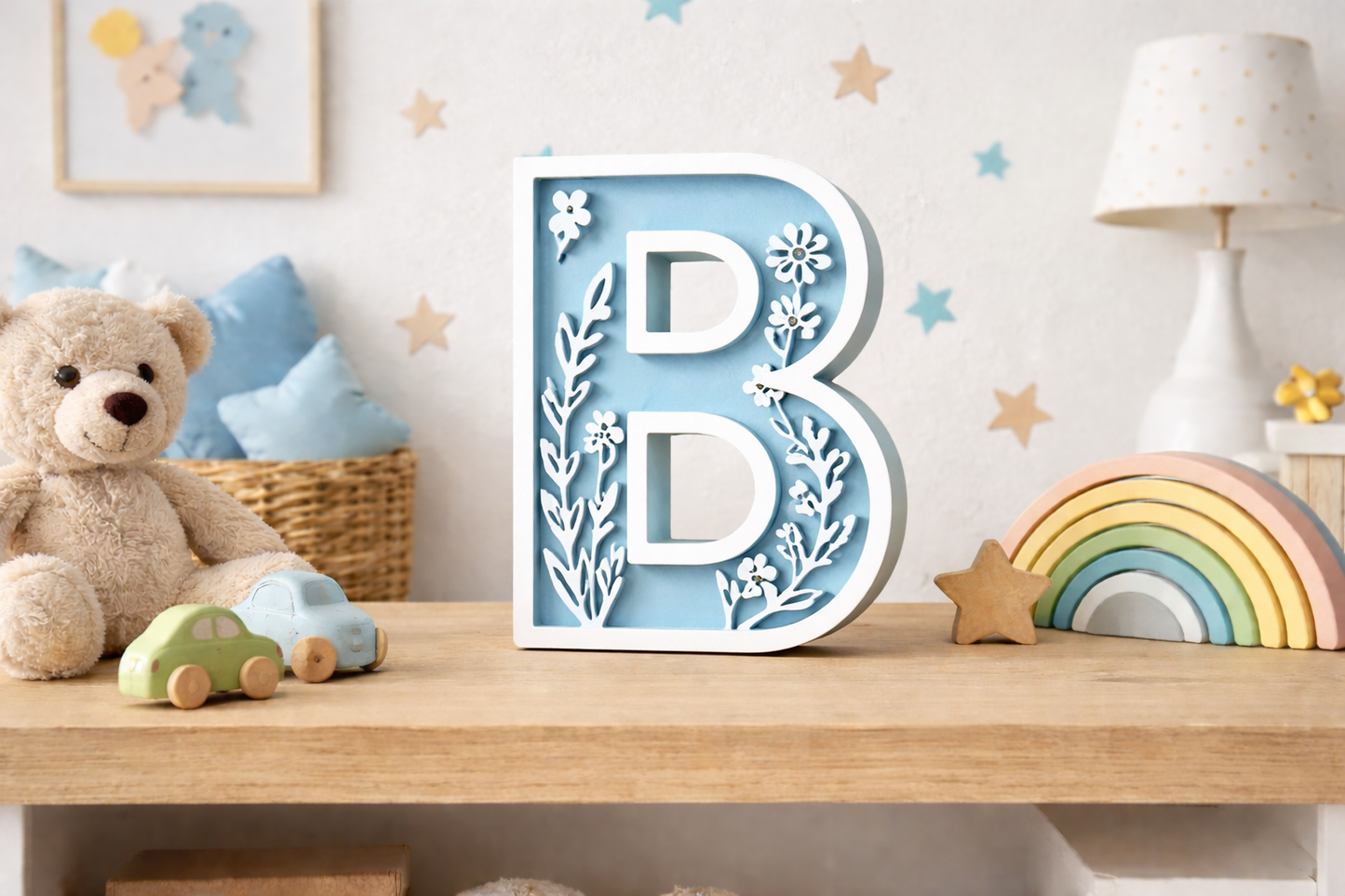 Lettere 3D Personalizzate Floreali – Iniziali Decorative stile floreale