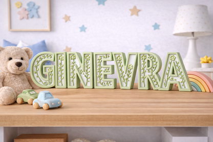 Nome 3D Personalizzato Floreale – Decorazione con Lettere