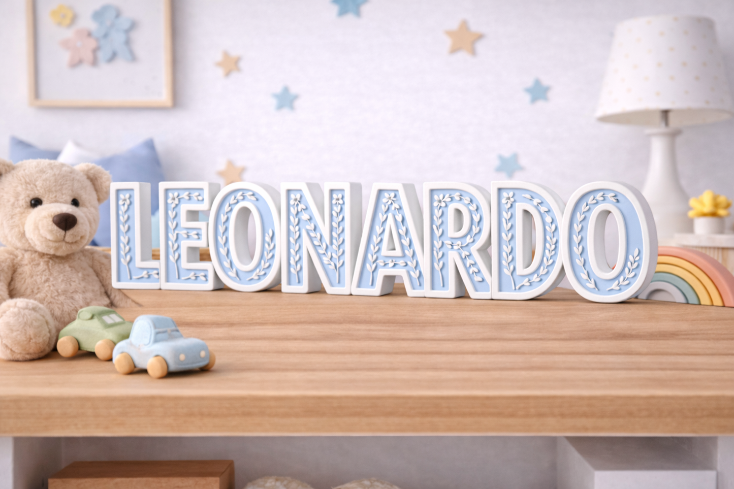 Nome 3D Personalizzato Floreale – Decorazione con Lettere