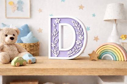 Lettere 3D Personalizzate Floreali – Iniziali Decorative stile floreale