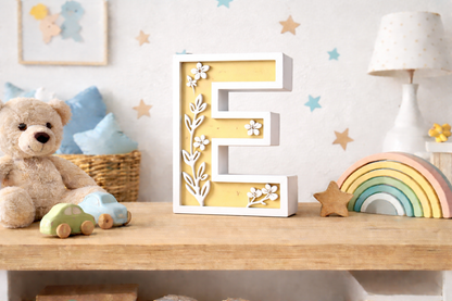 Lettere 3D Personalizzate Floreali – Iniziali Decorative stile floreale
