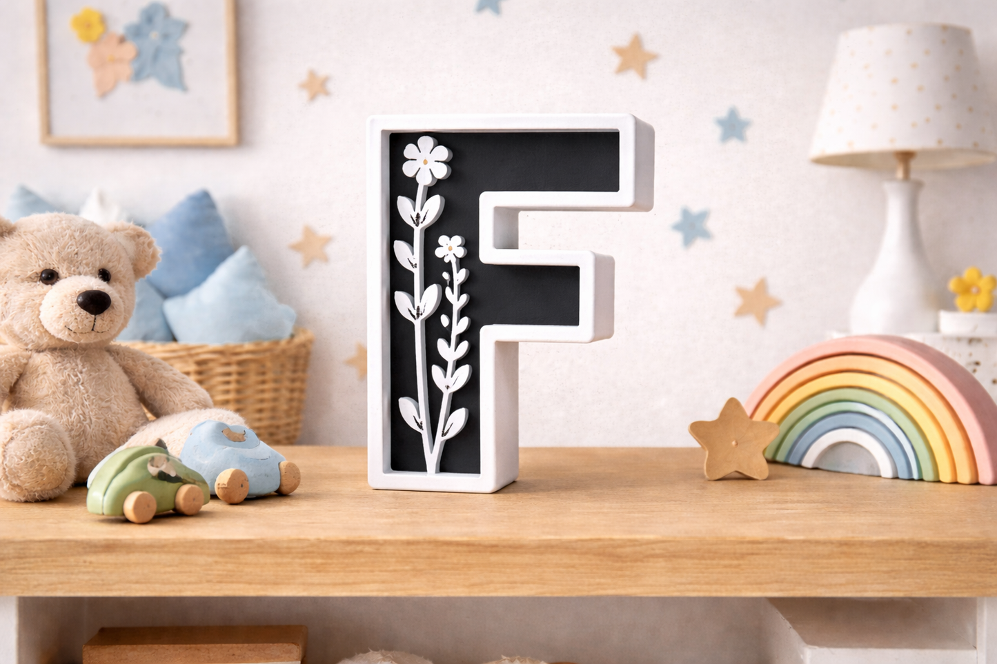 Lettere 3D Personalizzate Floreali – Iniziali Decorative stile floreale