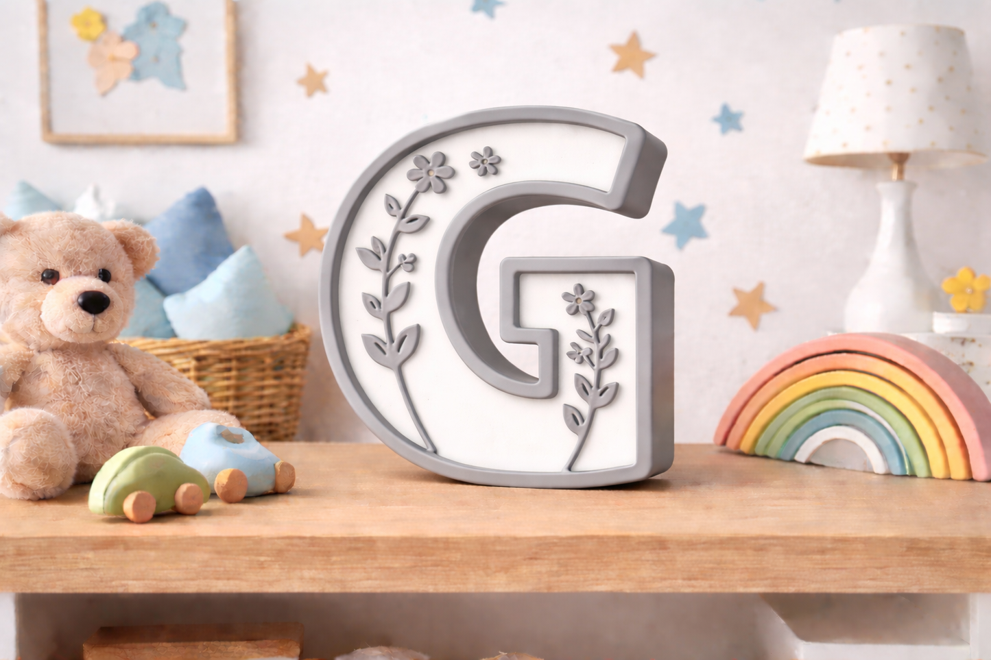 Lettere 3D Personalizzate Floreali – Iniziali Decorative stile floreale