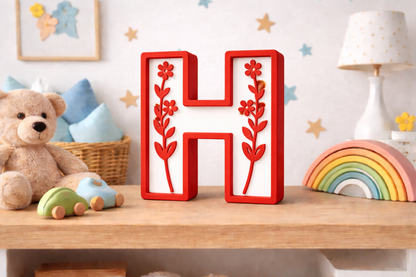 Lettere 3D Personalizzate Floreali – Iniziali Decorative stile floreale