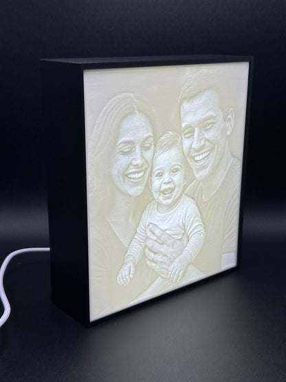 Lampada Litofania 3D Personalizzata con Foto – Regalo Unico Luminoso