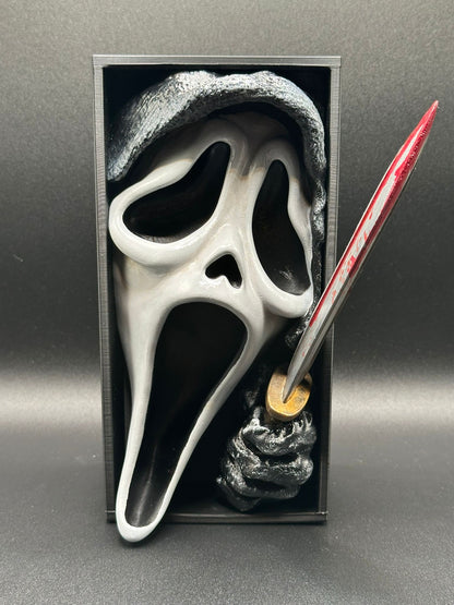 Fermalibro 3D Ghostface Dipinto a Mano