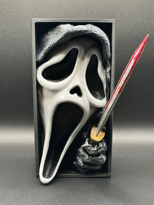 Fermalibro 3D Ghostface Dipinto a Mano