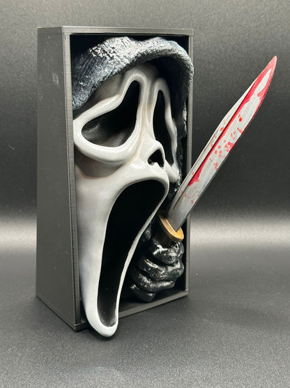 Fermalibro 3D Ghostface Dipinto a Mano