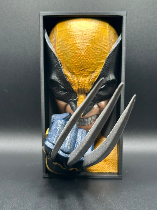 Fermalibro 3D Wolverine Dipinto a Mano