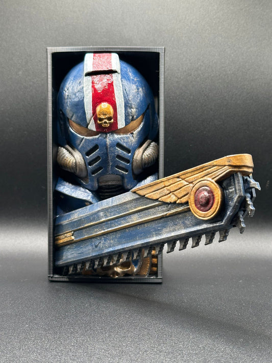 Fermalibro 3D Ultramarines Dipinto a Mano