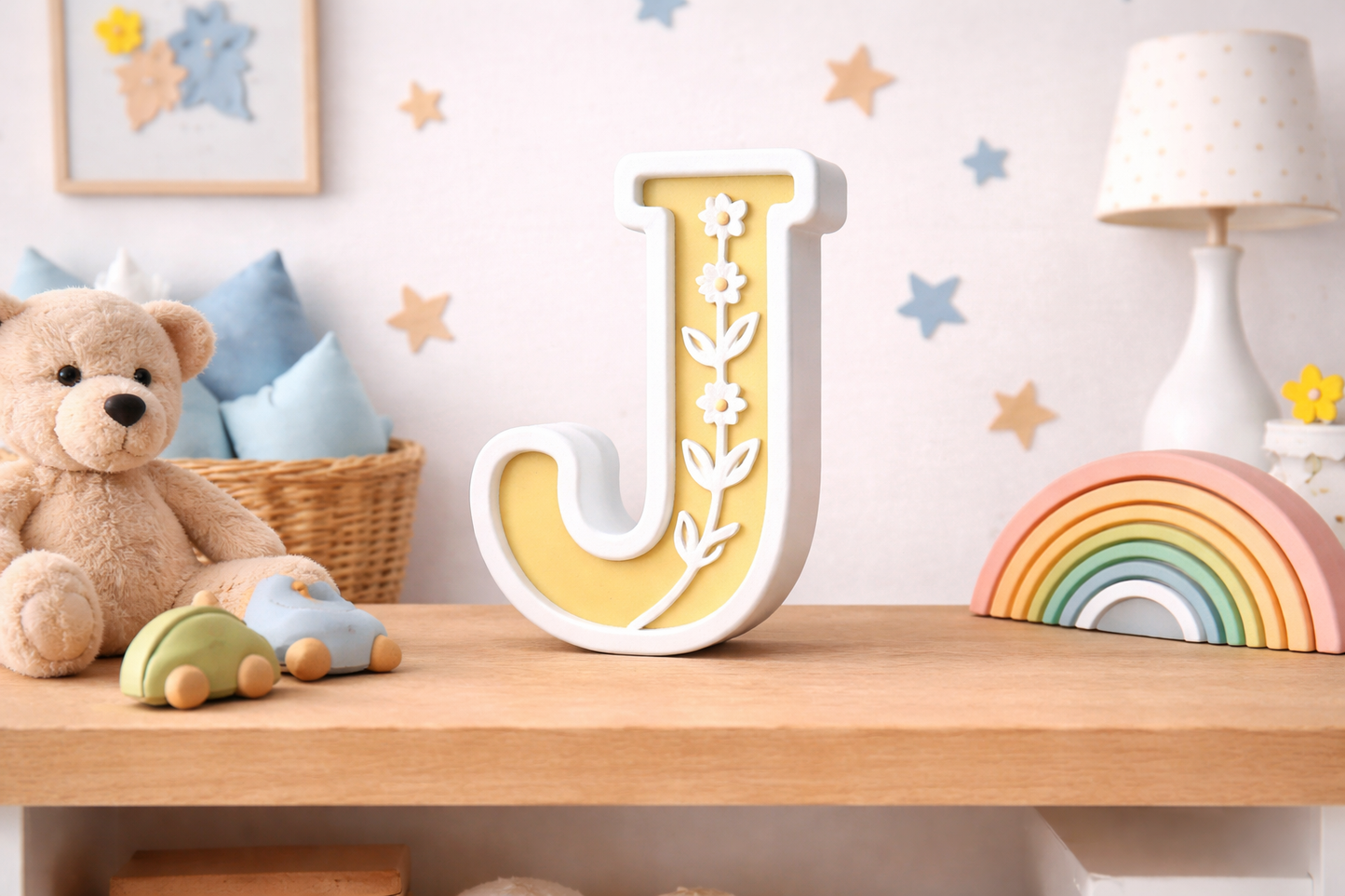 Lettere 3D Personalizzate Floreali – Iniziali Decorative stile floreale