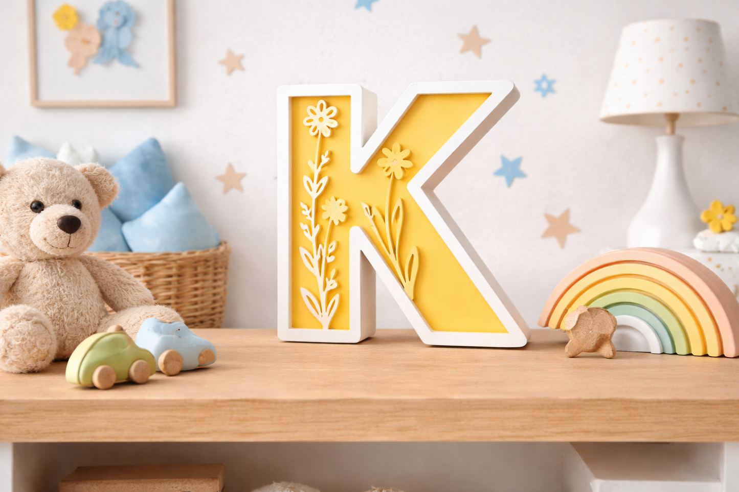 Lettere 3D Personalizzate Floreali – Iniziali Decorative stile floreale