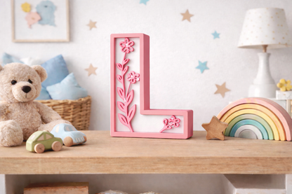 Lettere 3D Personalizzate Floreali – Iniziali Decorative stile floreale