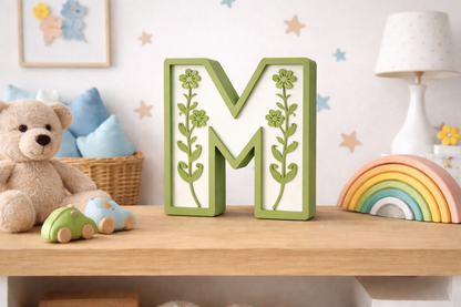 Lettere 3D Personalizzate Floreali – Iniziali Decorative stile floreale