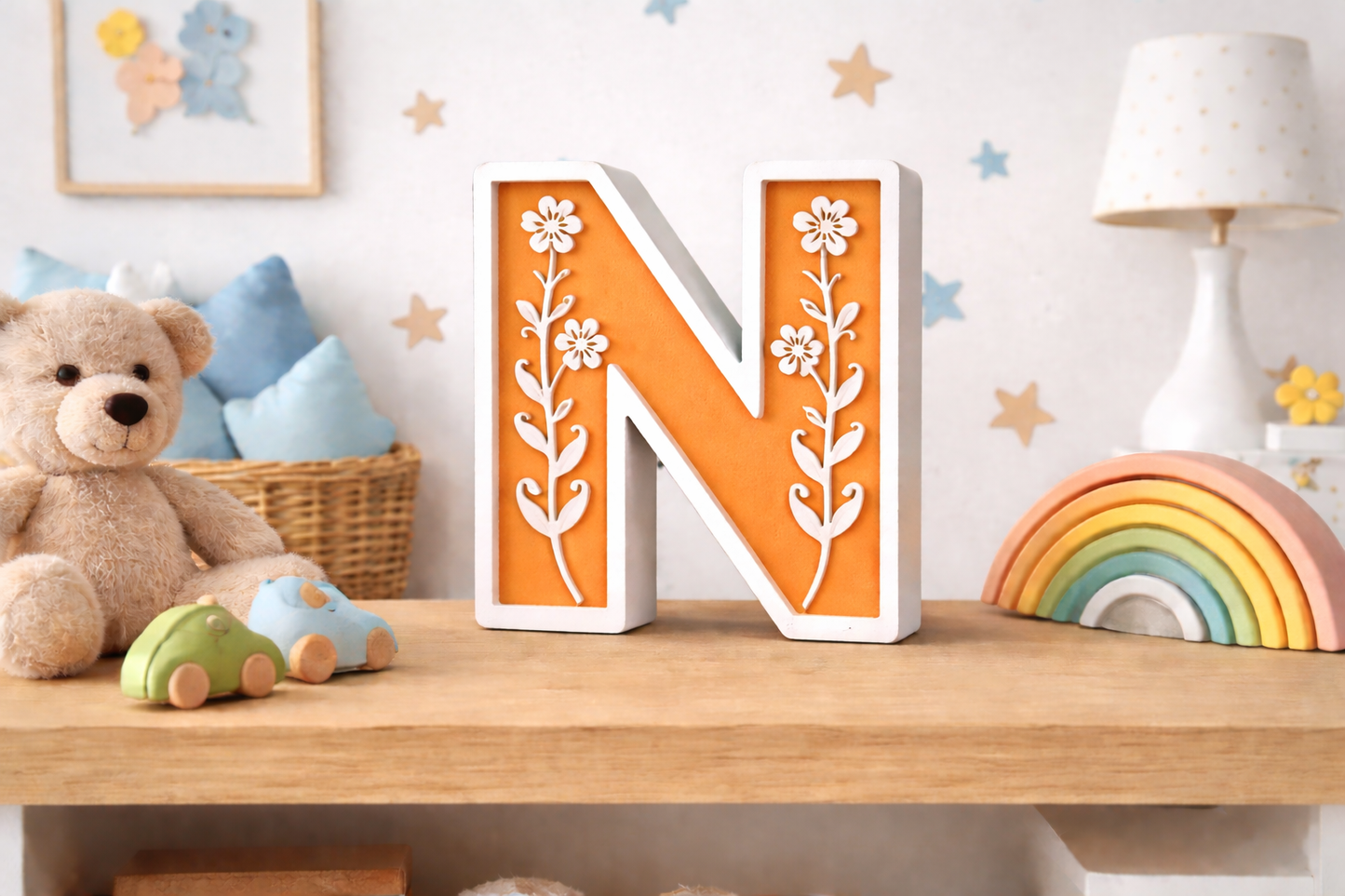 Lettere 3D Personalizzate Floreali – Iniziali Decorative stile floreale