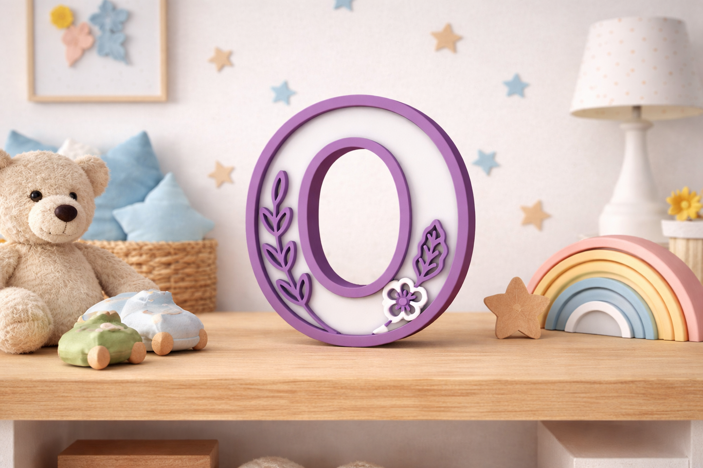 Lettere 3D Personalizzate Floreali – Iniziali Decorative stile floreale