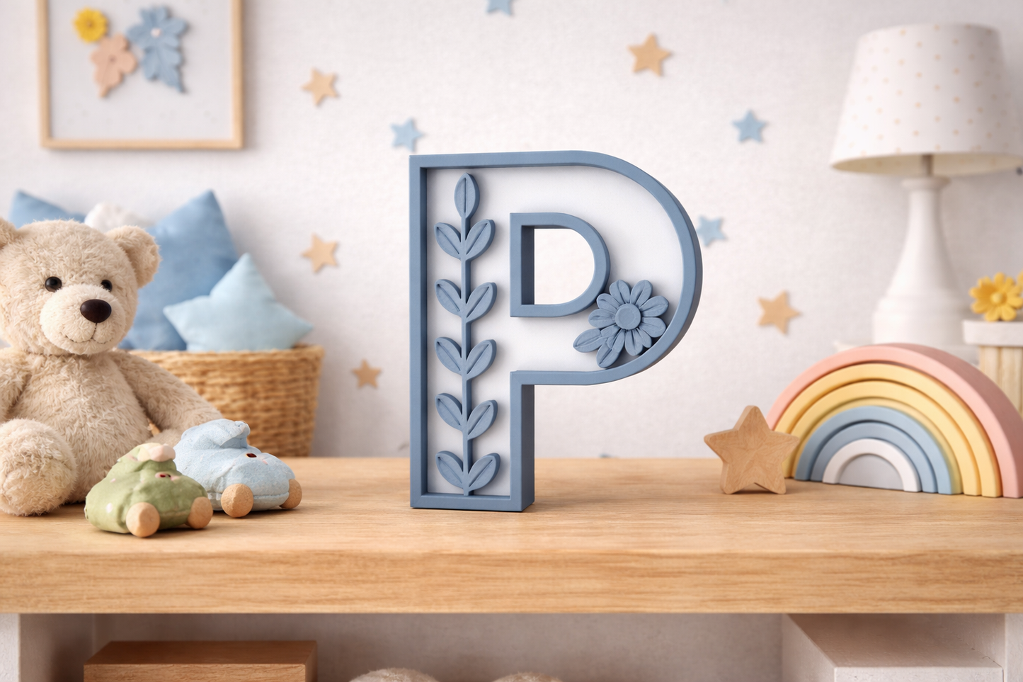 Lettere 3D Personalizzate Floreali – Iniziali Decorative stile floreale