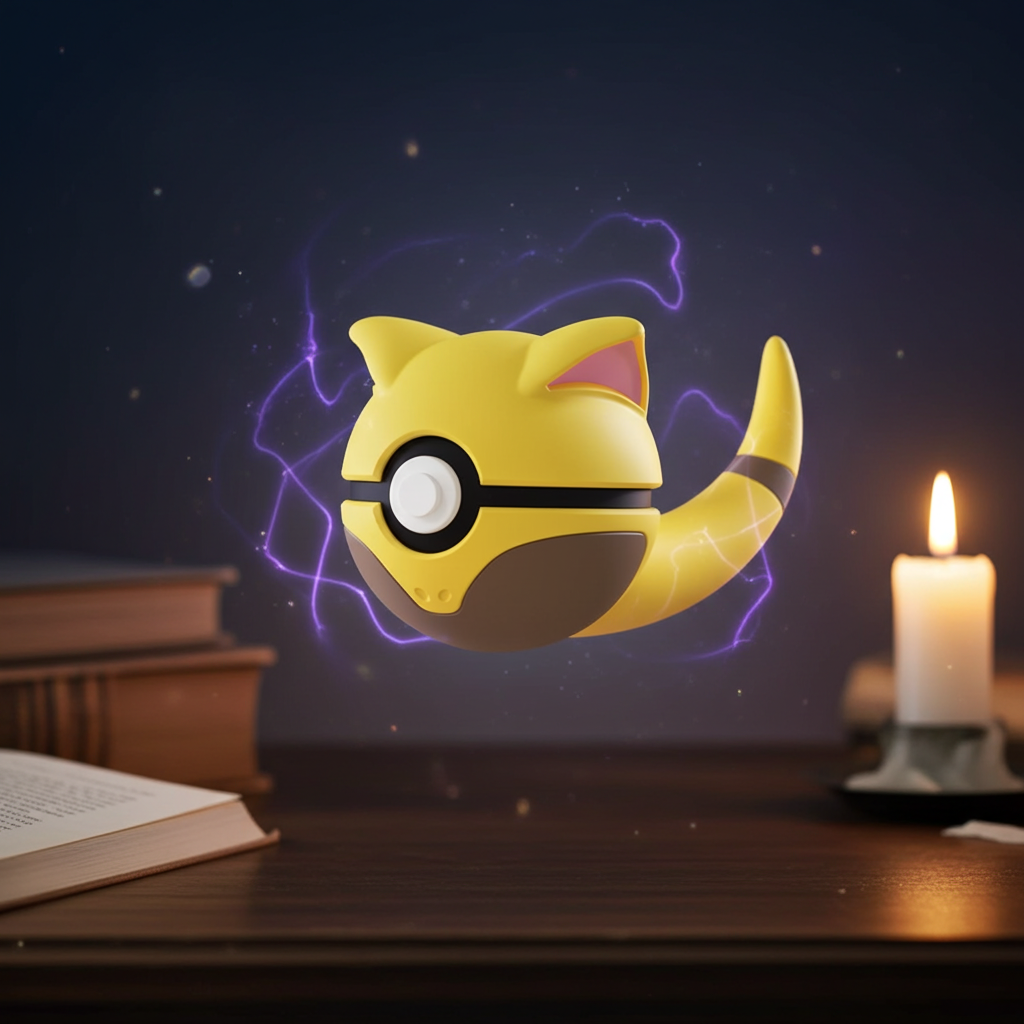Poké Ball 3D ispirata a Abra – Sfera decorativa da collezione (#0063)