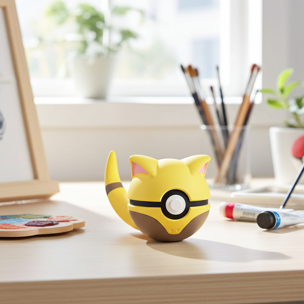 Poké Ball 3D ispirata a Abra – Sfera decorativa da collezione (#0063)