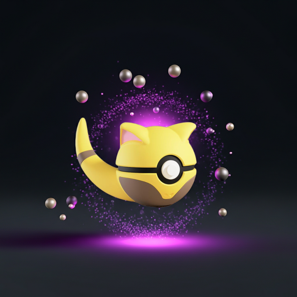 Poké Ball 3D ispirata a Abra – Sfera decorativa da collezione (#0063)