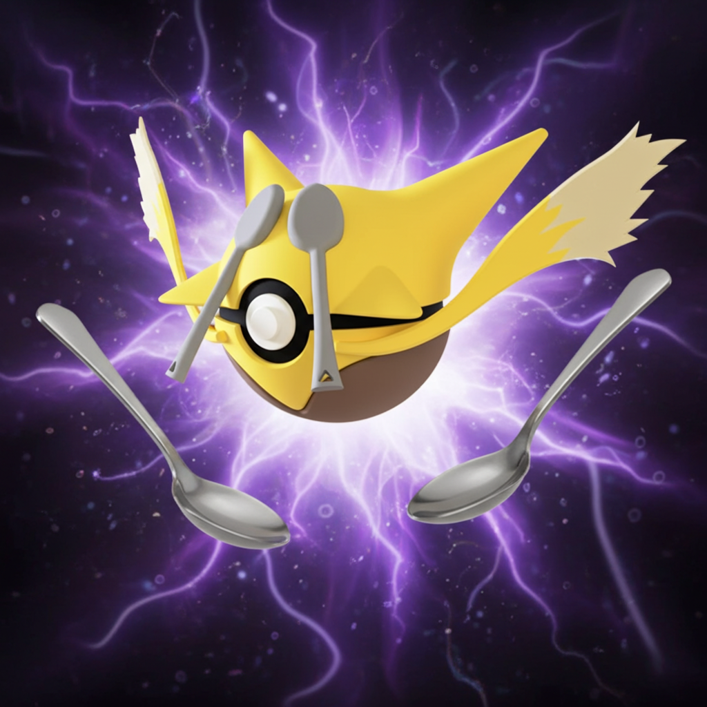 Poké Ball 3D ispirata a Alakazam – Sfera decorativa da collezione (#0065)