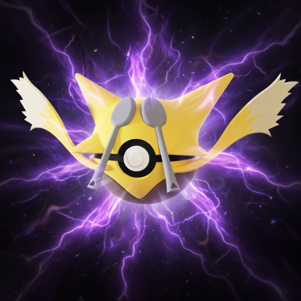 Poké Ball 3D ispirata a Alakazam – Sfera decorativa da collezione (#0065)