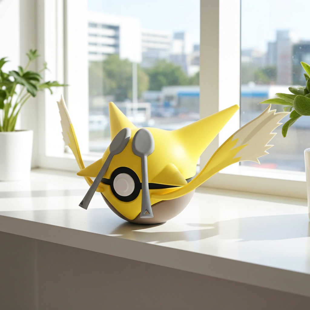 Poké Ball 3D ispirata a Alakazam – Sfera decorativa da collezione (#0065)