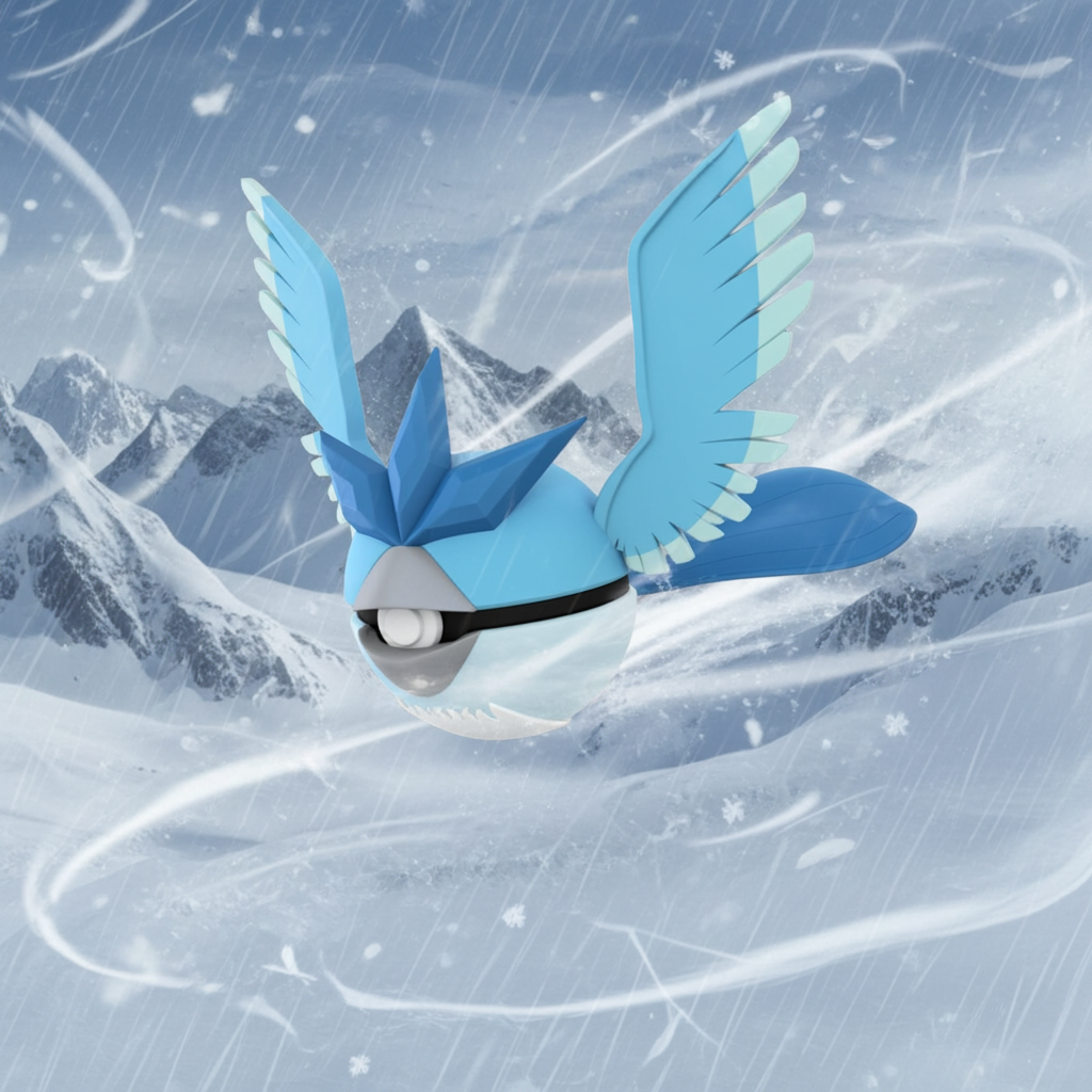 Poké Ball 3D ispirata a Articuno – Sfera decorativa da collezione (#0144)