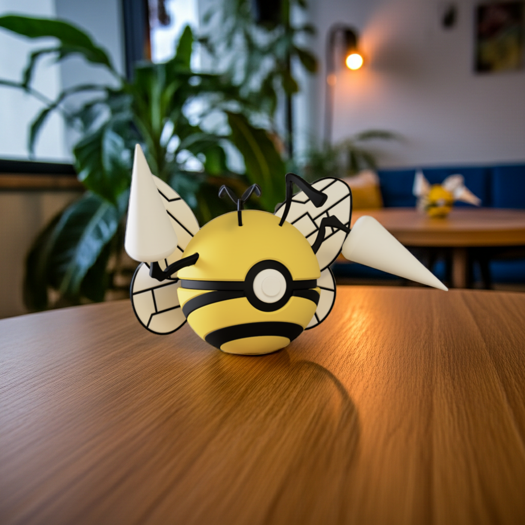 Poké Ball 3D ispirata a Beedrill – Sfera decorativa da collezione (#0015)