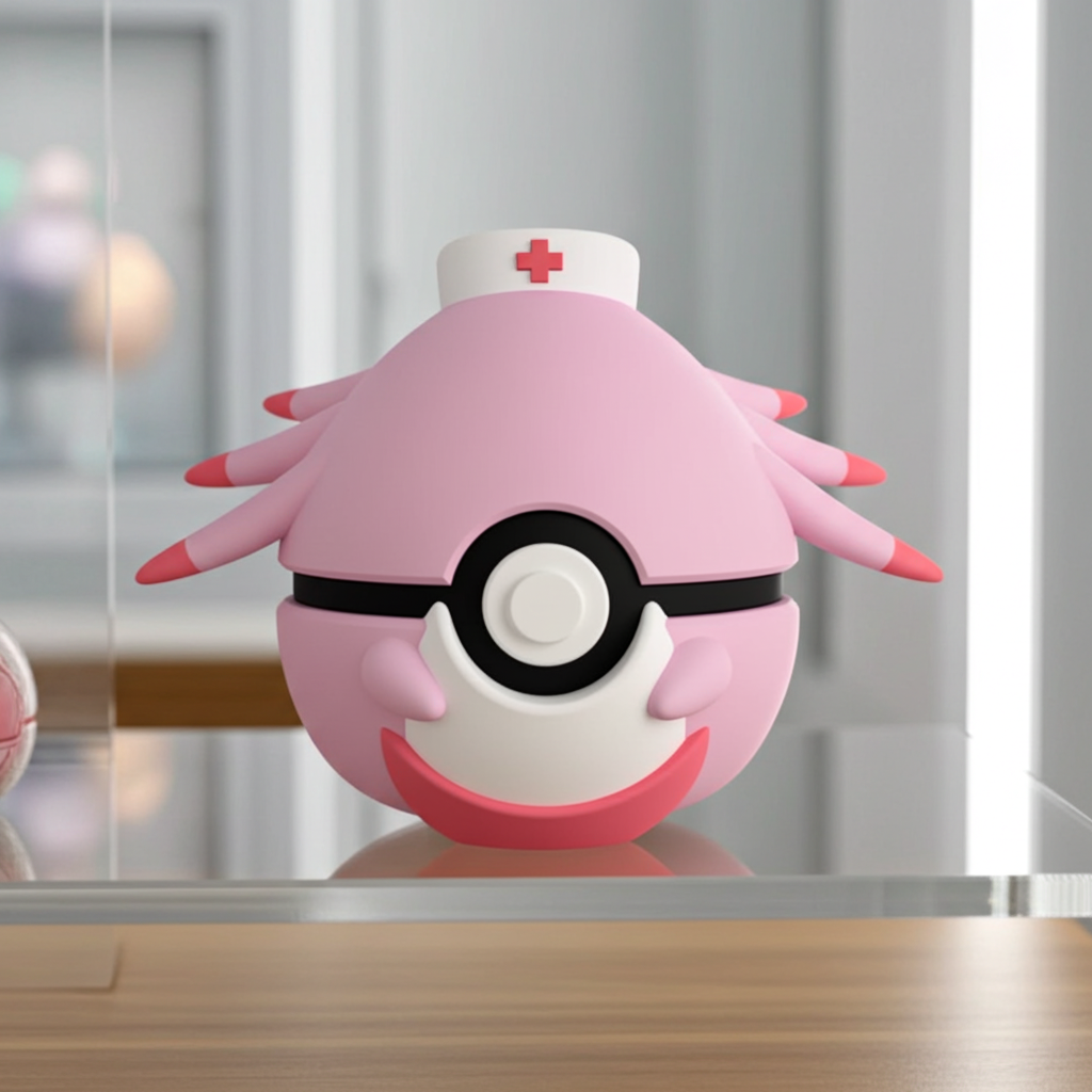 Poké Ball 3D ispirata a Chansey – Sfera decorativa da collezione (#0113)