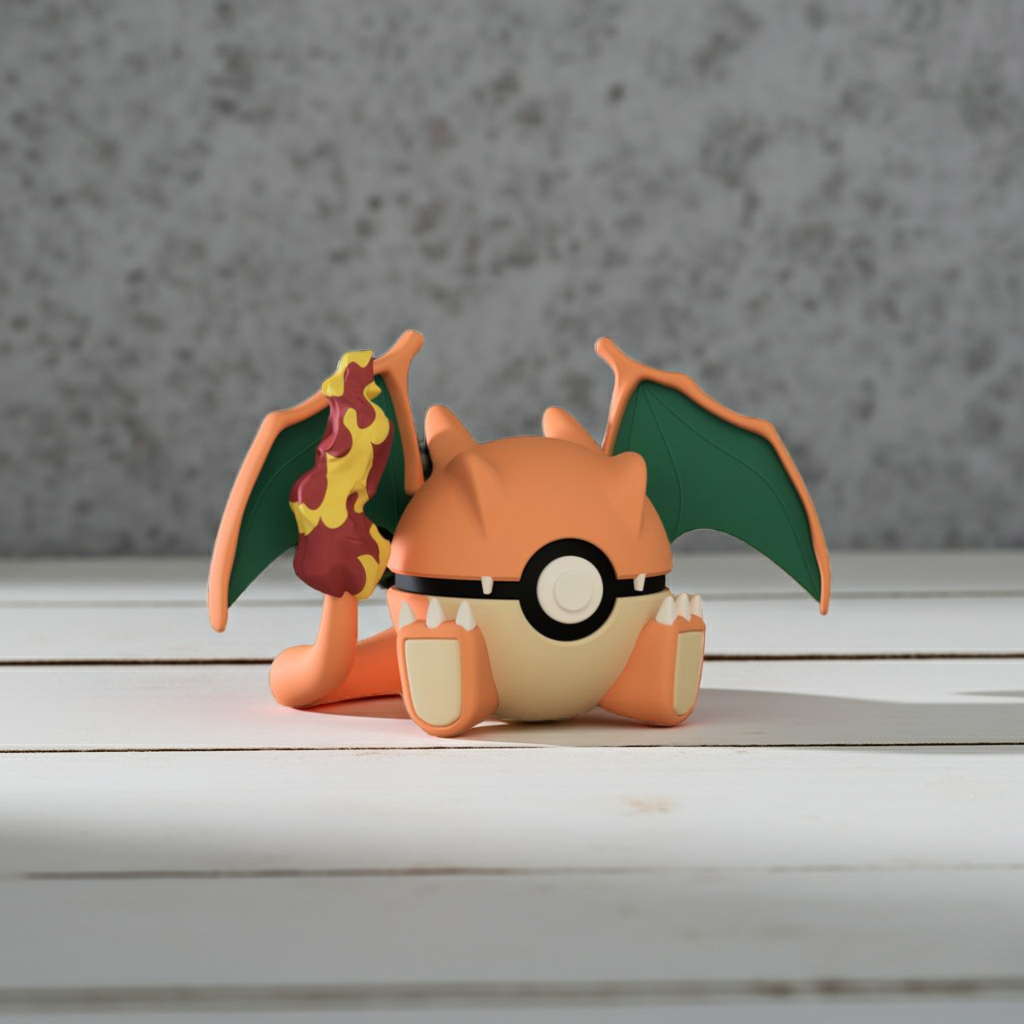 Poké Ball 3D ispirata a Charizard – Sfera decorativa da collezione (#0006)