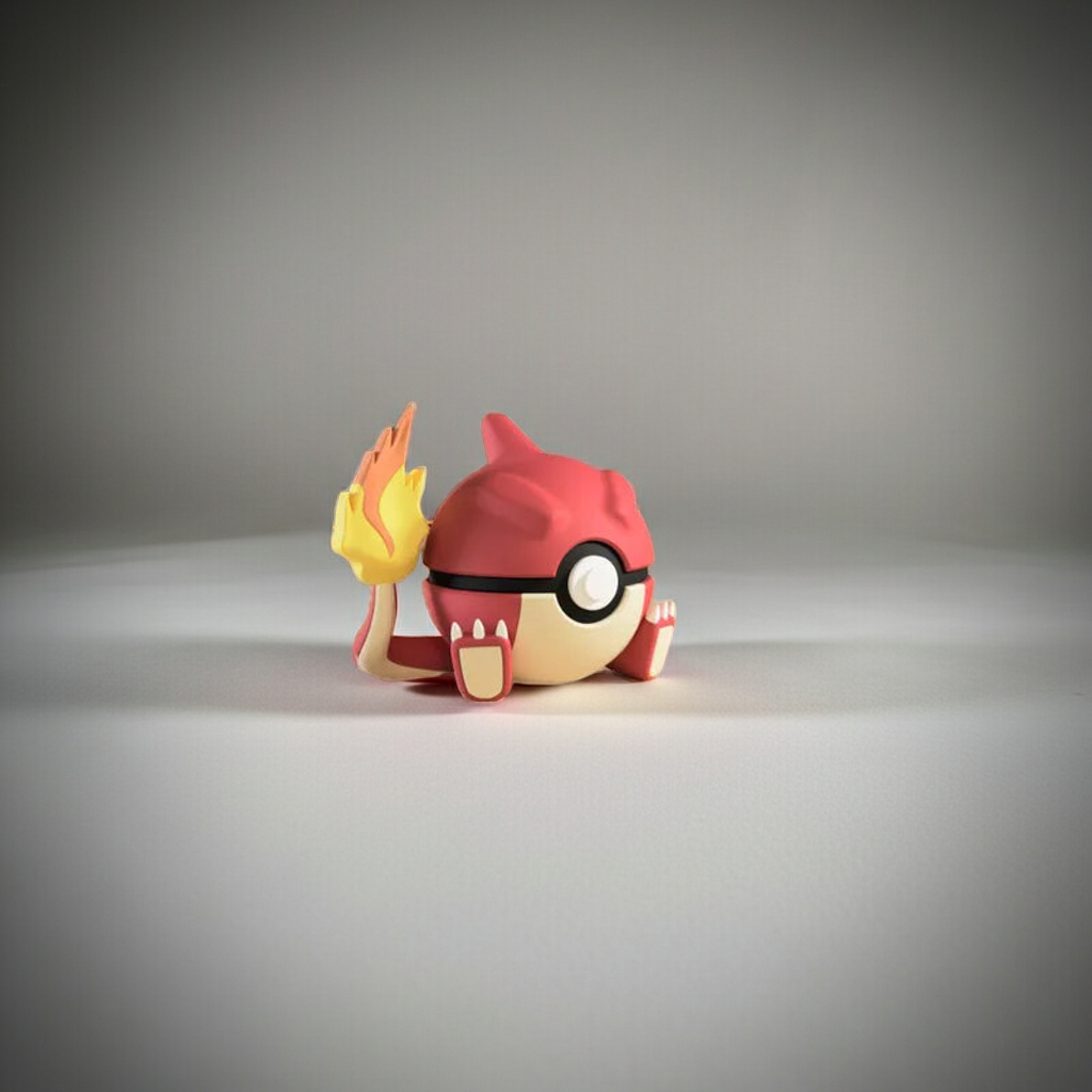 Poké Ball 3D ispirata a Charmeleon – Sfera decorativa da collezione (#0005)