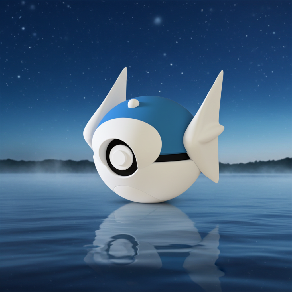 Poké Ball 3D ispirata a Dratini – Sfera decorativa da collezione (#0147)