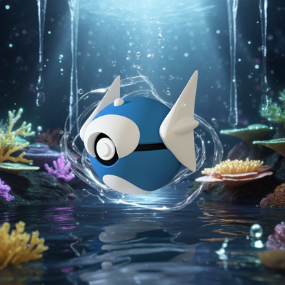 Poké Ball 3D ispirata a Dratini – Sfera decorativa da collezione (#0147)