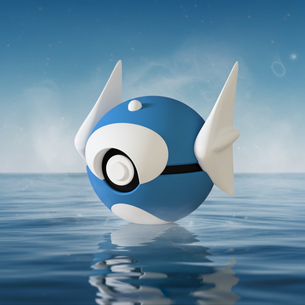 Poké Ball 3D ispirata a Dratini – Sfera decorativa da collezione (#0147)