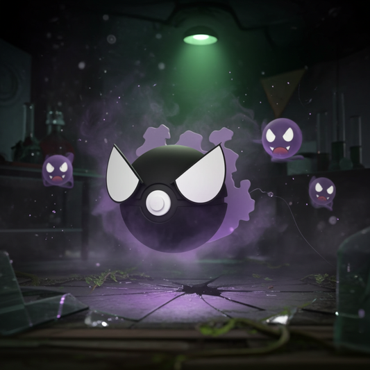 Poké Ball 3D ispirata a Gastly – Sfera decorativa da collezione (#0092)