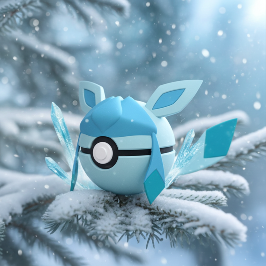 Poké Ball 3D ispirata a Glaceon – Sfera decorativa da collezione (#0471)