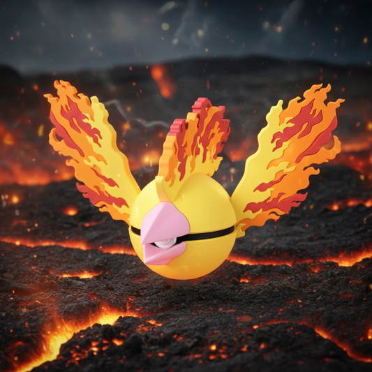 Poké Ball 3D ispirata a Moltres – Sfera decorativa da collezione (#0146)