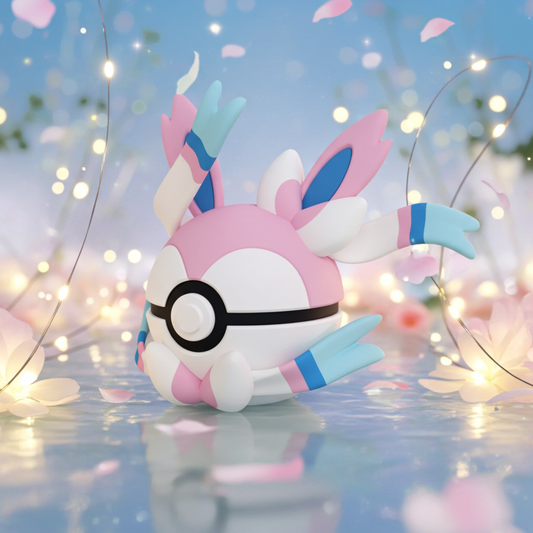 Poké Ball 3D ispirata a Sylveon – Sfera decorativa da collezione (#0700)