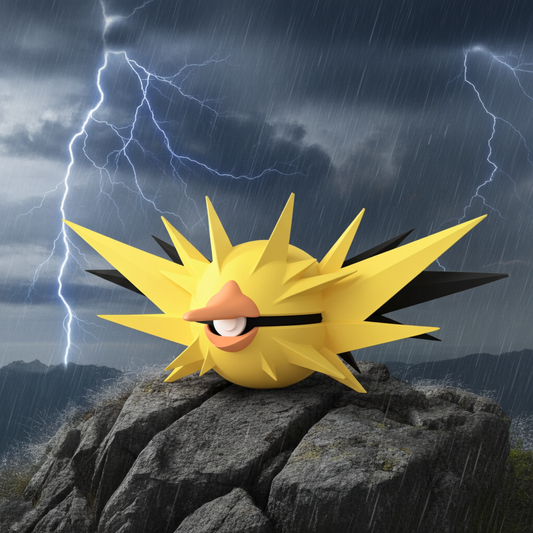 Poké Ball 3D ispirata a Zapdos – Sfera decorativa da collezione (#0145)