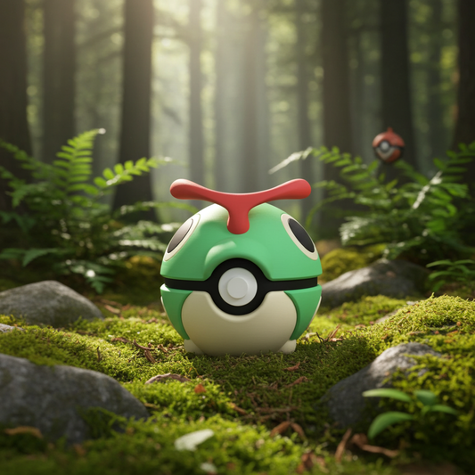 Poké Ball 3D ispirata a Caterpie – Sfera decorativa da collezione (#0010)