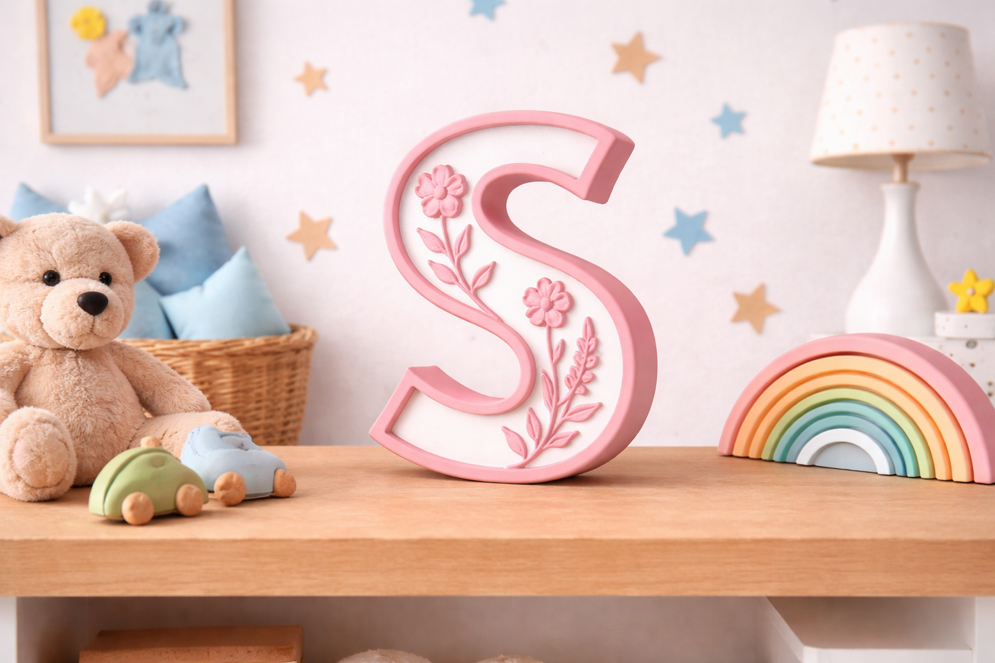 Lettere 3D Personalizzate Floreali – Iniziali Decorative stile floreale
