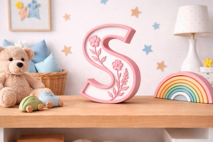 Lettere 3D Personalizzate Floreali – Iniziali Decorative stile floreale