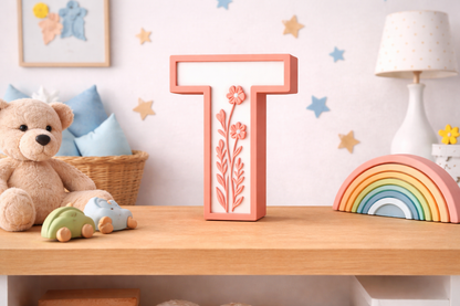 Lettere 3D Personalizzate Floreali – Iniziali Decorative stile floreale