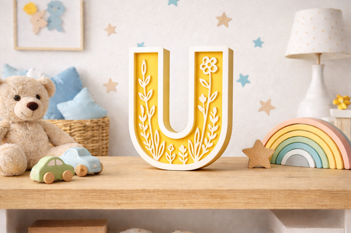 Lettere 3D Personalizzate Floreali – Iniziali Decorative stile floreale