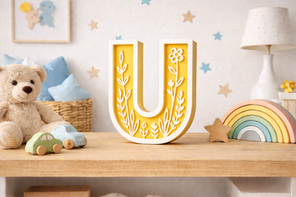 Lettere 3D Personalizzate Floreali – Iniziali Decorative stile floreale