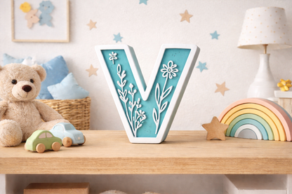 Lettere 3D Personalizzate Floreali – Iniziali Decorative stile floreale