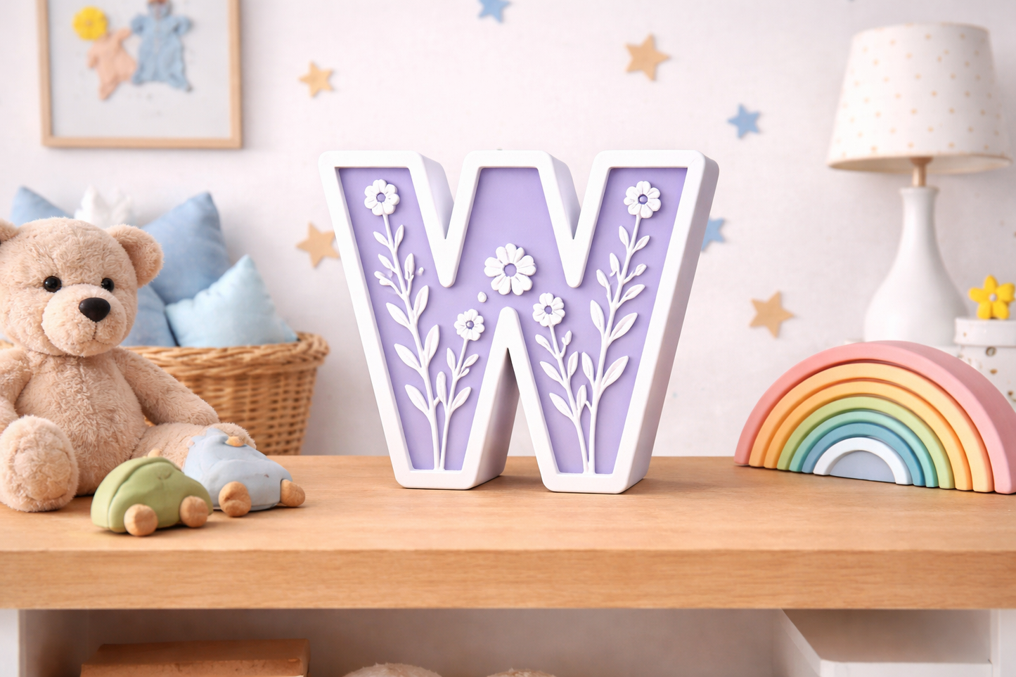 Lettere 3D Personalizzate Floreali – Iniziali Decorative stile floreale